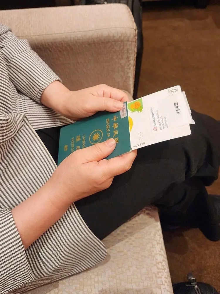 盧秀燕昨晚在臉書貼出護照和機票畫面。翻攝盧秀燕臉書