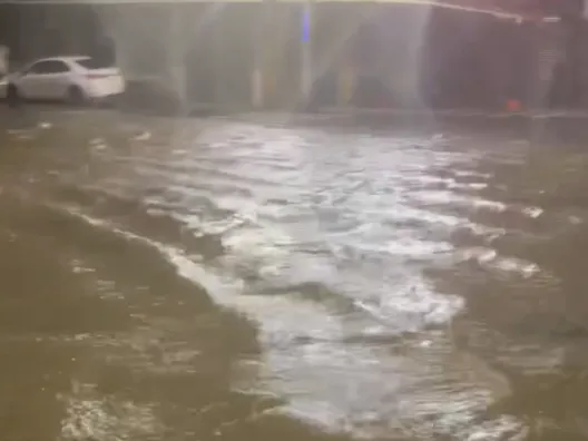 高雄大淹水，馬路汪洋一片。翻攝臉書