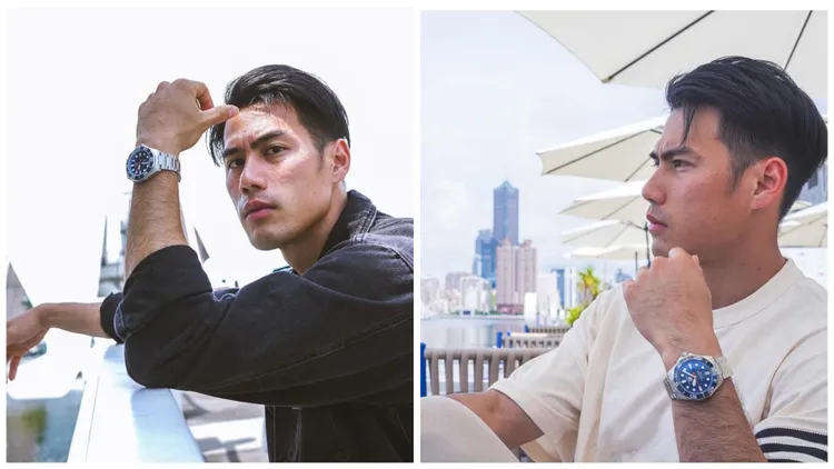 「台灣最速男」王冠閎戴上泰格豪雅Aquaracer Professional 300 計時腕錶。翻攝楊俊瀚IG