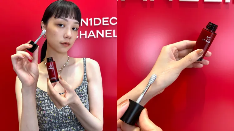 香奈兒1號紅色山茶花活能亮眼萃，是品牌首款擁有按摩滾珠的保養單品。張家玲攝