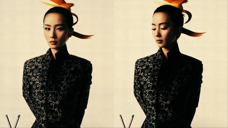 劉詩詩穿著KENZO 2024秋冬系列。翻攝《V Magazine》中文版微博