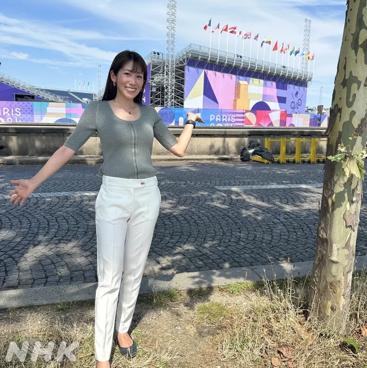 中川安奈轉播巴黎奧運，意外成為除了運動選手之外的話題人物。翻攝nhk_SunSports X