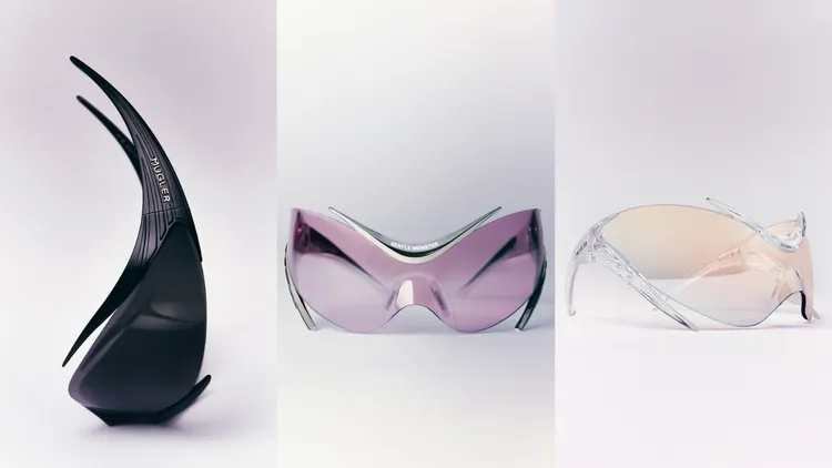 Spiral 01系列以極具張力的幾何輪廓勾勒出寬幅護目鏡框型。品牌提供