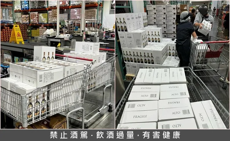 一款甜白酒特價中，吸引民眾一次搬了30箱。翻攝自threads