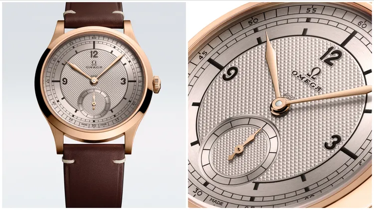 OMEGA特別系列2024巴黎奧運腕錶青銅金版本，39mm，青銅金錶殼，925銀錶盤，棕色皮革錶帶，歐米茄8926機芯，動力儲存72小時，防水深度30米，39萬6000元。品牌提供