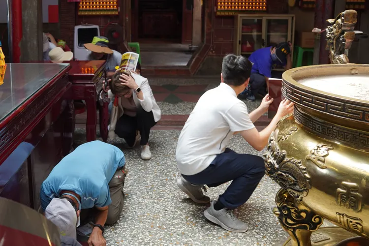 竹北蓮華寺防災演練。新竹縣府提供