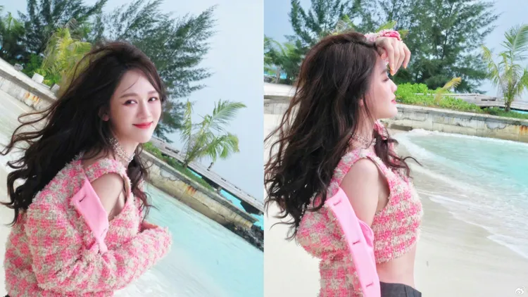 陳喬恩曬出緊實腹肌。翻攝陳喬恩微博