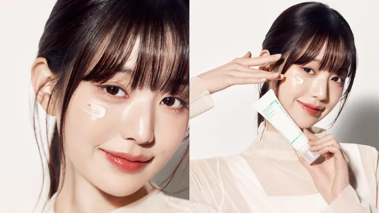 韓團IVE成員張員瑛今夏防曬愛用INNISFREE新登場的綠茶玻尿酸保濕防曬精華。品牌提供