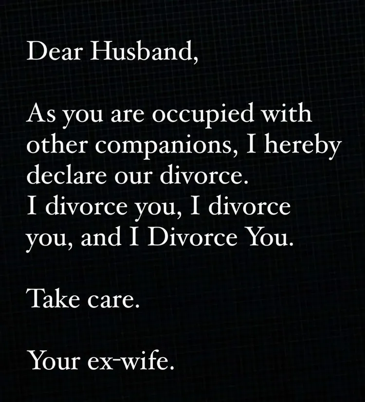 瑪赫拉在IG的離婚宣言。翻攝Instagram＠hhshmahra