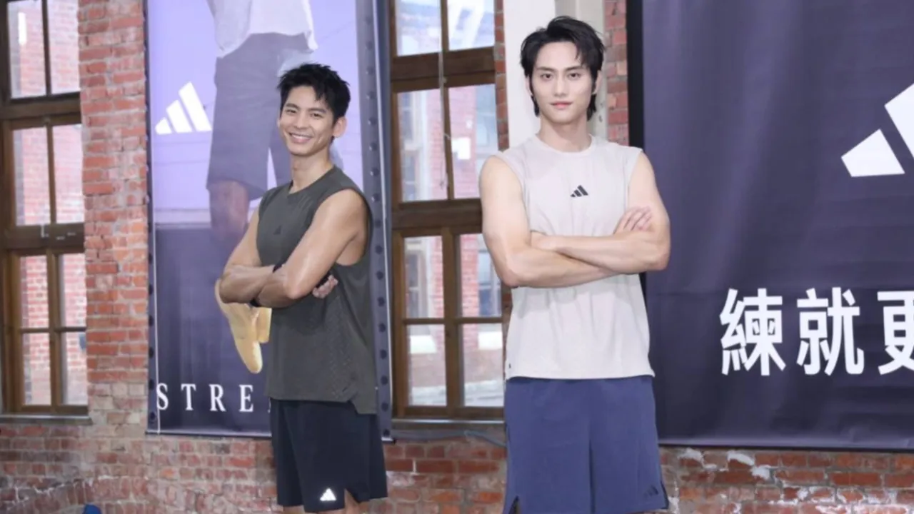 林柏宏（左）、范少勳搶先體驗adidas《STRENGTH CLUB鬥陣基地》。攝影中心攝