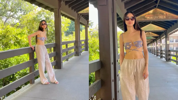 名媛孫瑩瑩身著性感紫色Bra放送好身材。翻攝孫瑩瑩IG