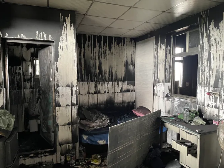 北斗透天厝火警釀3死，出租房間付之一炬 。民眾提供