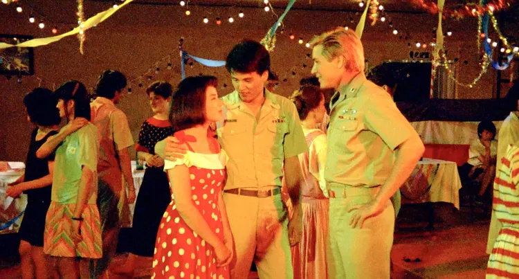 《竹籬笆外的春天》由鍾楚紅（左起）、林瑞陽、費翔主演。桃園電影節提供