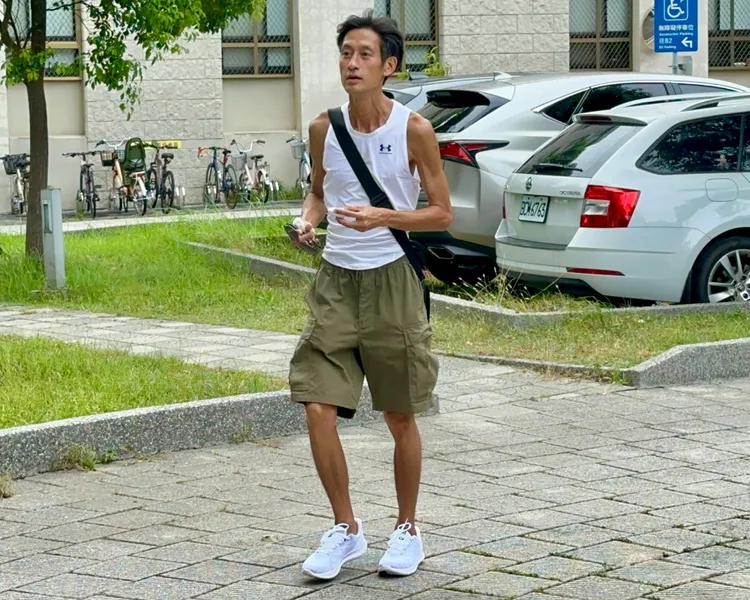 唐治平昨下午1點半，準時在「萬安演習」前至士林地檢署報到。陳建岐攝