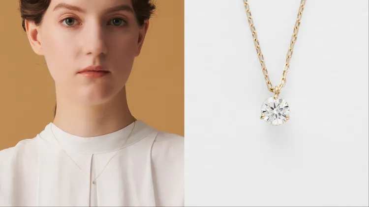 agete14KCarol 10分鑽石項鍊，2萬2200元。品牌提供