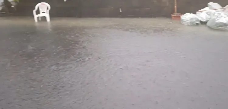 可以明顯看出道路淹水。翻攝自台南大小事臉書社團