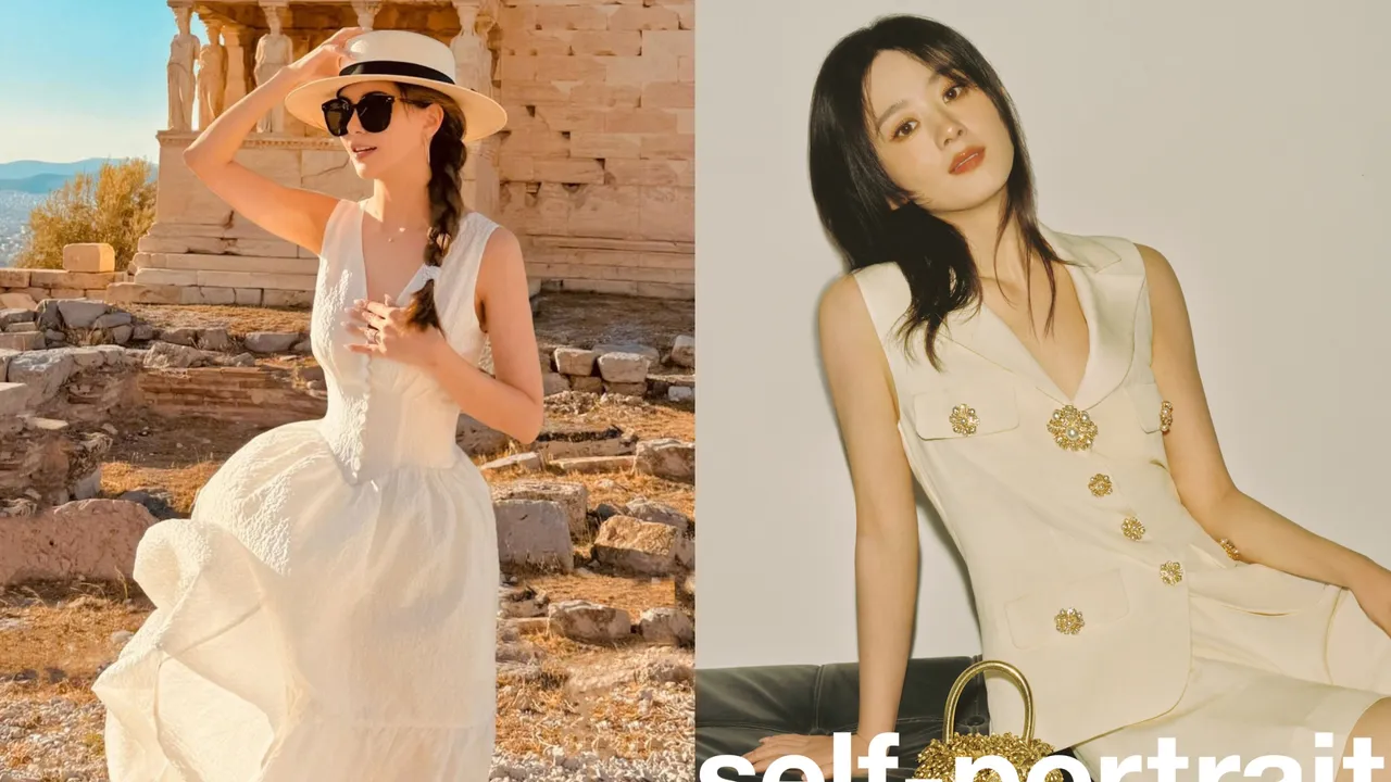 昆淩(左)、趙麗穎(右)都是self-portrait的粉絲。左圖翻攝昆淩IG、右圖品牌提供