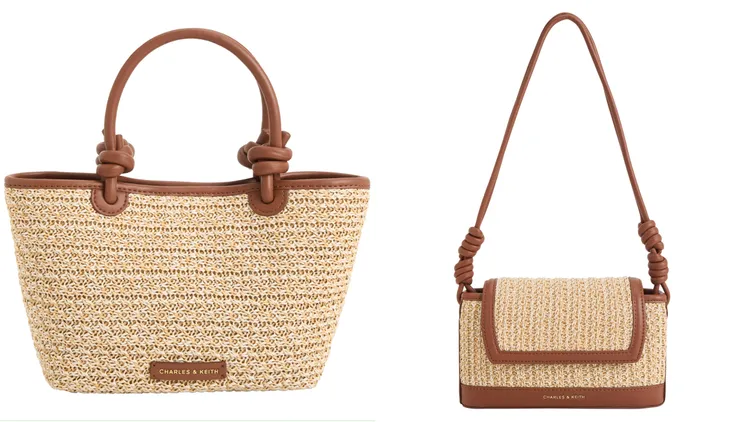 Sabine綁結手提包（左）2490元、Sabine草編綁結翻蓋包2190元。品牌提供