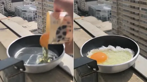 17樓陽台「陽光煎雞蛋」影片瘋傳 氣溫42℃真能辦到嗎