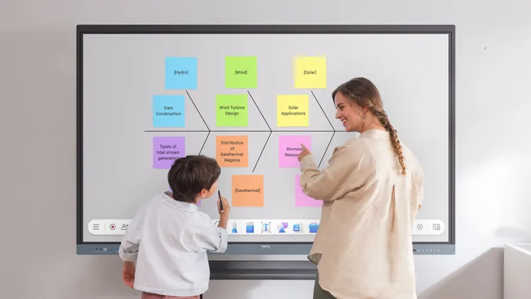 RE04F具備多種 AI 工具，為教育市場提供更智慧化的解決方案。BenQ提供。