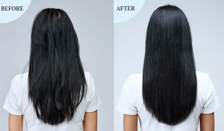 ▲ 小編測試使用Dr. Groot「勁涼去屑洗髮精」+「勁涼頭皮養護精華」後，原本油膩有頭皮屑又扁塌，洗完乾淨清爽蓬鬆柔順。