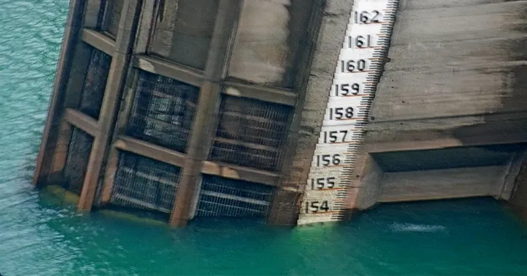 翡翠水庫水位。圖取自水利署防災即時影像