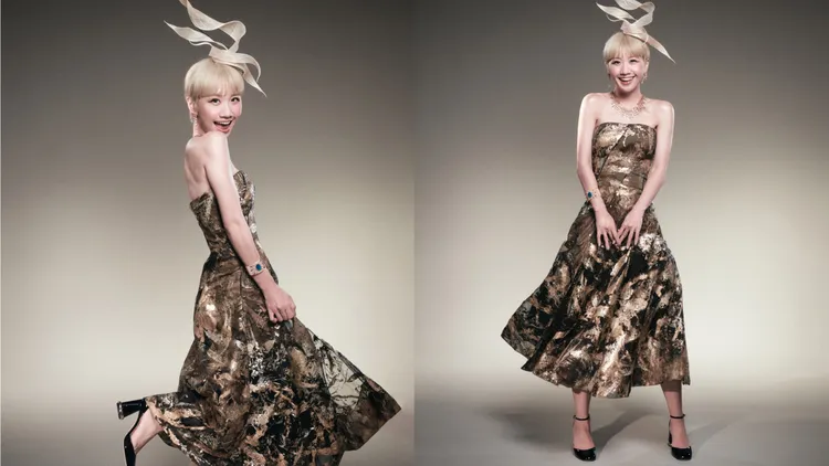 Lulu在金曲獎頒獎典禮搭配同款Viv Podium黑色飾扣高跟鞋。品牌提供