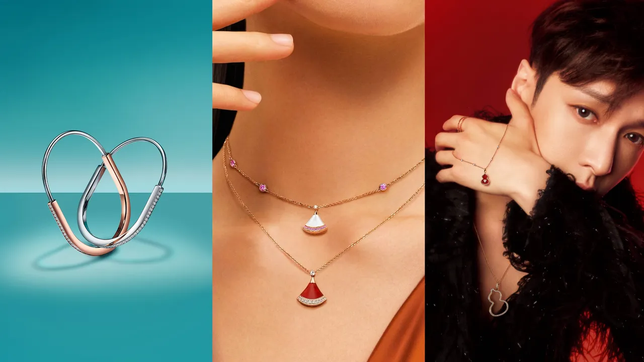 Tiffany&Co.(左起)、寶格麗、Qeelin帶來的七夕新作與限定之作,Qeelin更成為張藝興的贈禮首選。品牌提供