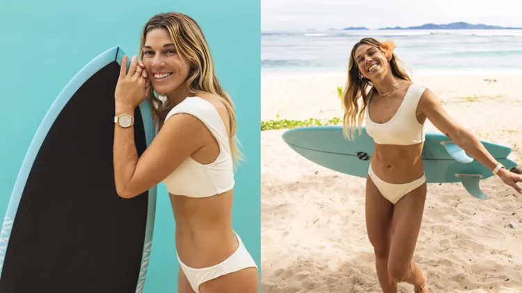 衝浪巨星Coco Ho的腕錶以清爽色調如置身於海洋中愜意宜人。品牌提供