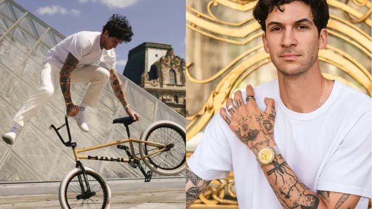 BMX平地花式運動巨星Matthias Dandois的G-TURN腕錶將超大錶徑配上低調設計。品牌提供