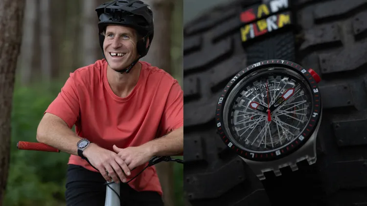 職業自由花式登山車手Sam Pilgrim的錶款外觀看起來就像是自行車輪胎。品牌提供