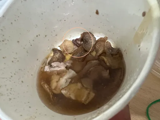 吃麻油鸡吃到整条马陆 吓疯!比蟑螂还可怕