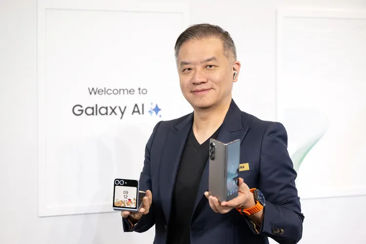 台灣三星電子行動通訊事業部總經理陳啓蒙表示，2024年智慧型手機市場下半年增幅有望到達4.3%。三星提供。