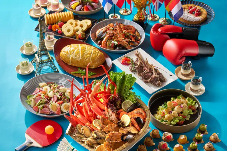 「環歐瘋美食」的特色餐桌設計涵蓋歐洲及亞洲等豐盛料理。業者提供