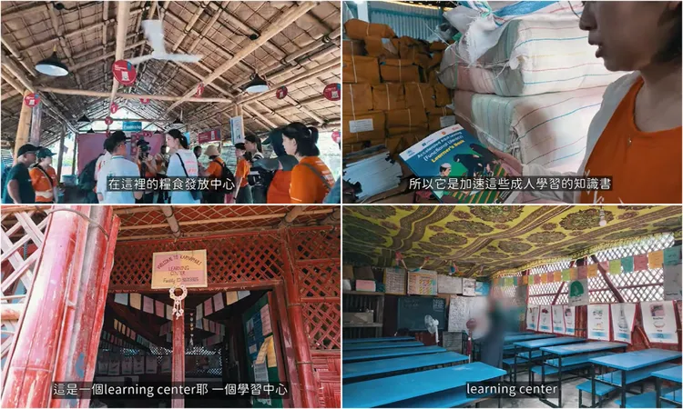 敏迪看見即使在如此惡劣的環境中，羅興亞難民營中依舊成立教育機構，幫助難民們自立自強。翻攝《敏迪選讀》的YouTube頻道