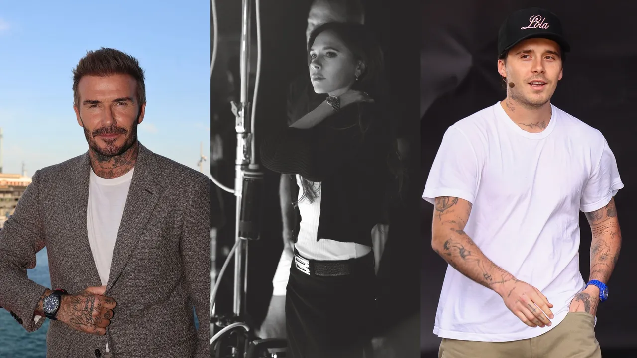 貝克漢（左起）、「貝嫂」維多莉亞、長子布魯克林一家都有選錶好品味。左圖翻攝davidbeckham IG、中圖品牌提供、右圖品牌提供