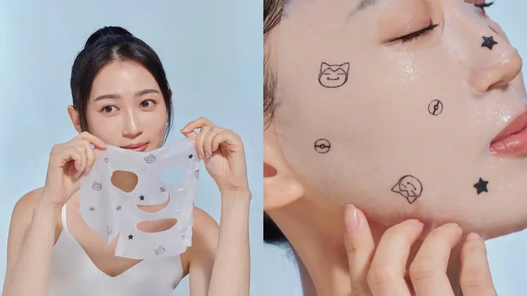 KINDA寶可夢官方授權保養系列面膜上有對應包裝的超萌圖樣。品牌提供