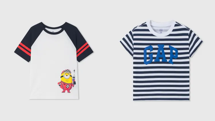Gapx小小兵男裝印花短袖T恤，各899元。品牌提供