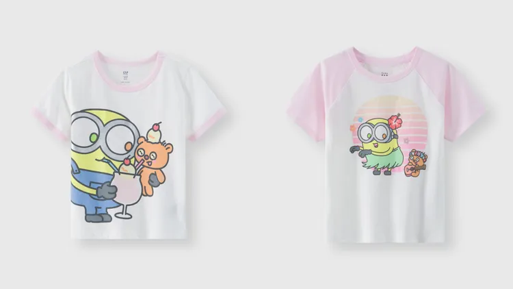 Gapx小小兵女裝印花短袖T恤，各899元。品牌提供