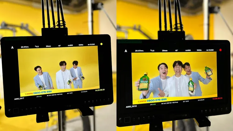 羅時豐與外甥一起拍廣告。翻攝《謝毅宏 Joe Hsieh》臉書