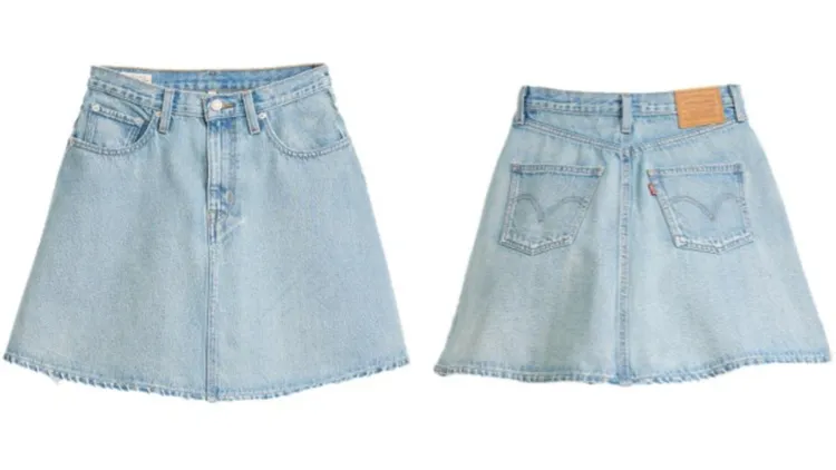 Levi's丹寧波浪短圓裙，2990元。品牌提供