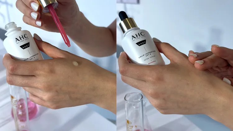 AHC醫美科研雙波抗老多肽膠原精華，40ml／1900元。張家玲攝