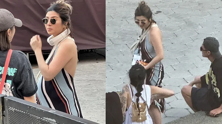 瘦子老婆Jennifer日前挺著巨肚現身「本色音樂」夏日音樂祭。讀者提供