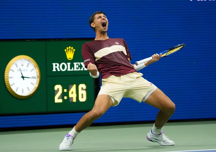 澳洲選手波比林擊敗喬帥後難掩喜悅。路透