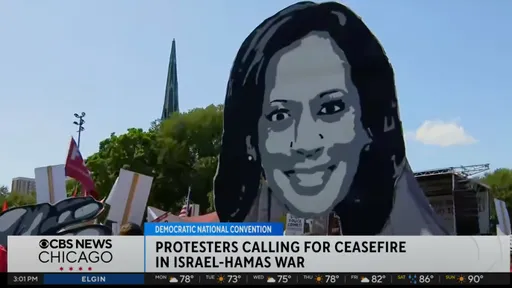 影片|民主黨全代會外群眾示威 挺巴勒斯坦人士高喊:結束對以色列美援