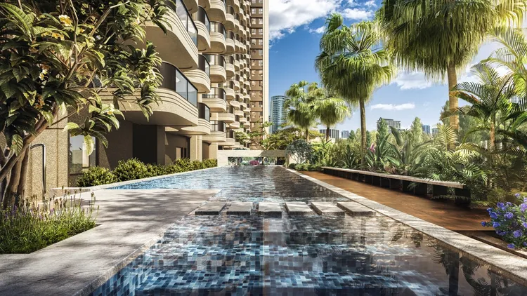 「清景麟國家公園」導入花園游泳、健身房、SPA桑拿房、Lounge Bar等公設。清景麟提供