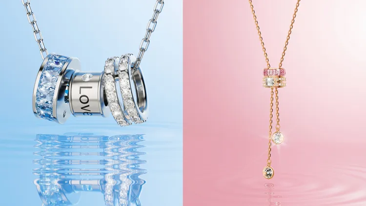 SWAROVSKI將項鍊、墜飾用璀璨水晶點綴。品牌提供