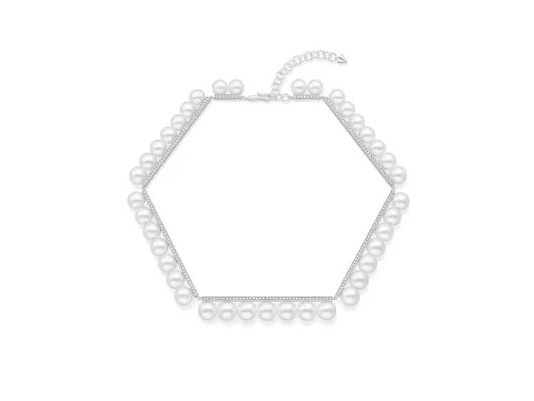 TASAKI balance luxe系列18K白金鑲鑽&南洋白蝶珍珠項鍊，875萬元。品牌提供