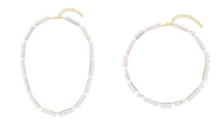 TASAKI balance element系列60cm長項鍊（左）225萬元、50cm項鍊（右）225萬元