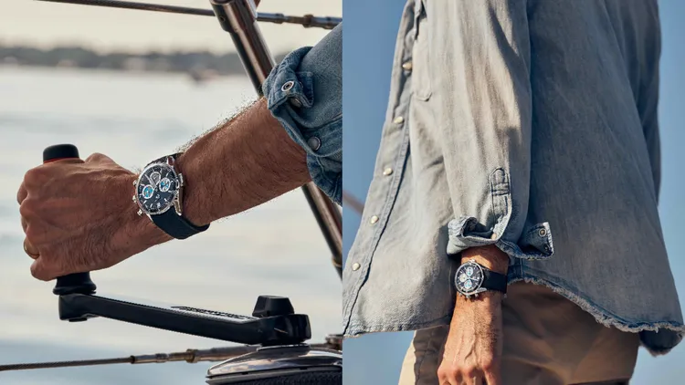 泰格豪雅Carrera Seafarer x Hodinkee限量版計時腕錶。品牌提供